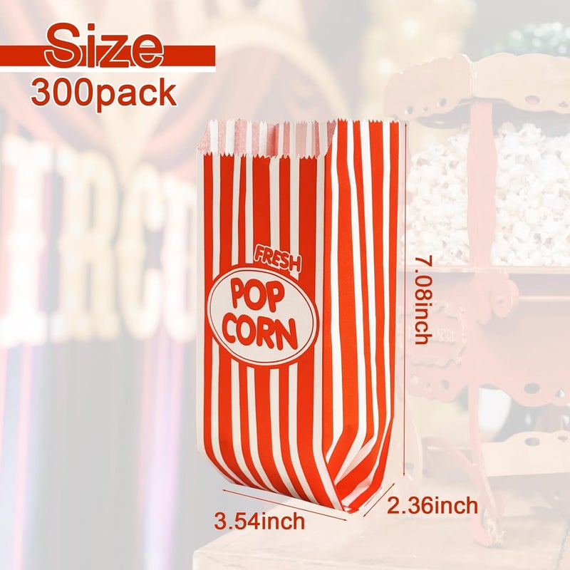 Ysglory 300 PCS Popcorn Bags 1 Oz Small Popcorn Bag Individual Servings Bulk Pop Corn Bags for Machine Party Movie Night Christmas Supplies - Image 2